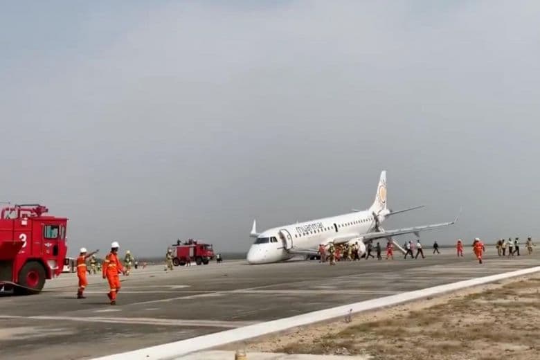 Orral landolt egy utasszállító Mianmarban